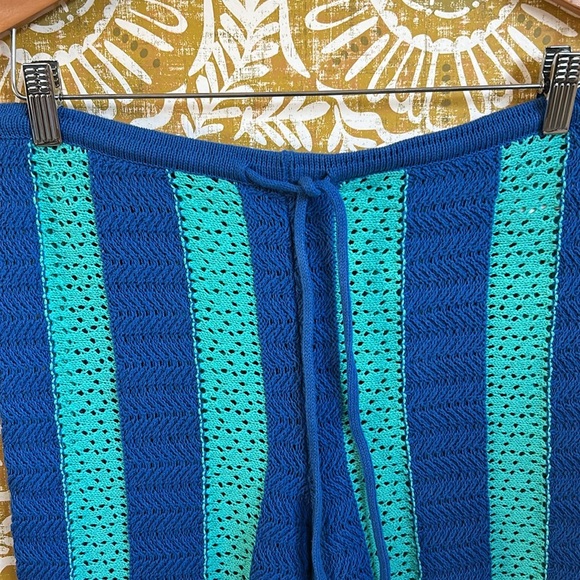 NWT Free People Joan Fauxchet Striped Knit Top Pant Set in Sky Surfer Combo Sz S - Picture 8 of 12